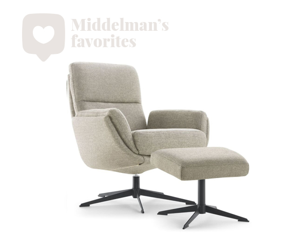 Draaifauteuil Sherway incl hocker
